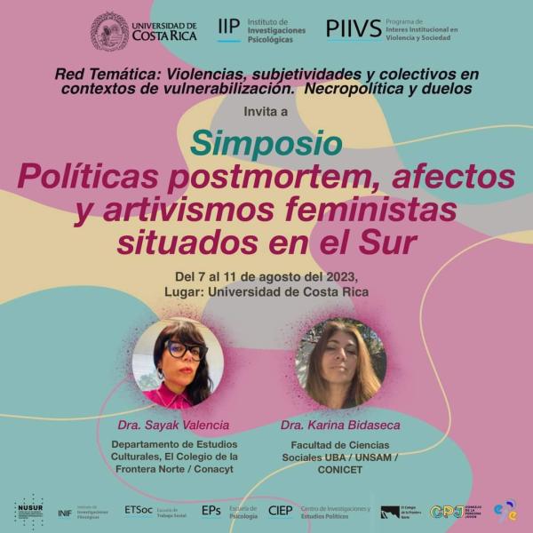 Simposio: Políticas postmortem, afectos y artivismos feministas situados en el Sur